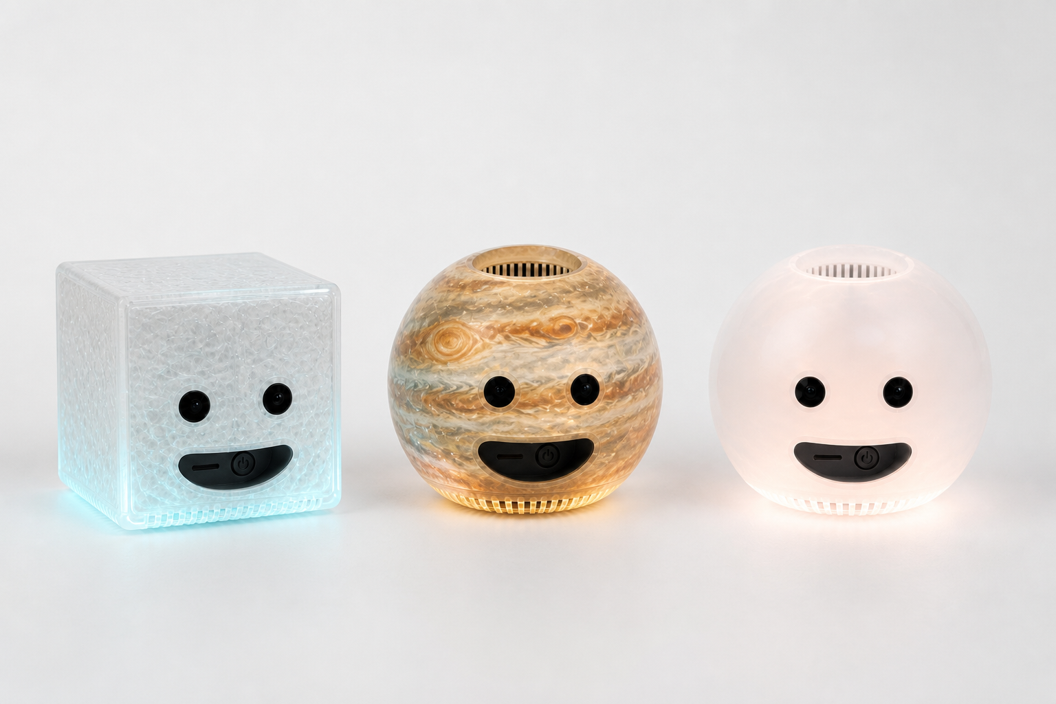 Translucent cube and distinctly different sphere shells